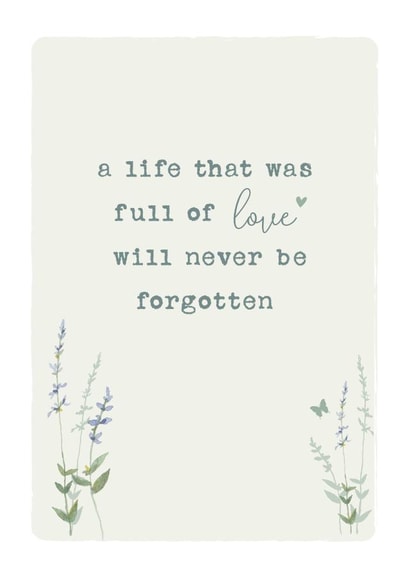 A life full of love sympathy card created by Mad Philomena