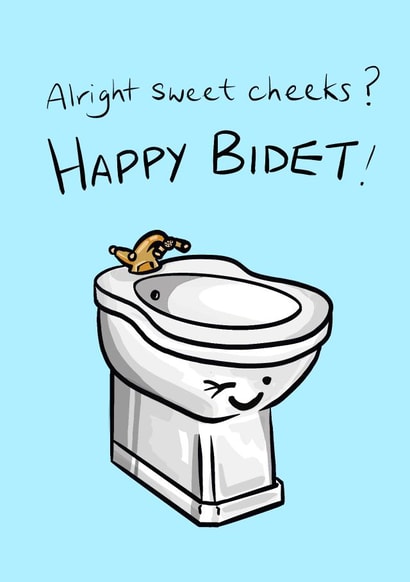 bidet cheeky Birthday Card 18173 created by Boy Oh Boy Designs
