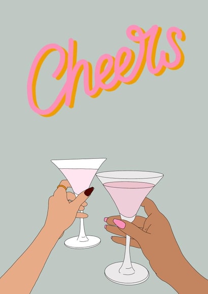 Drinking cocktail Love & Friendship Card 16789 created by Alice-Rae Aesthetic