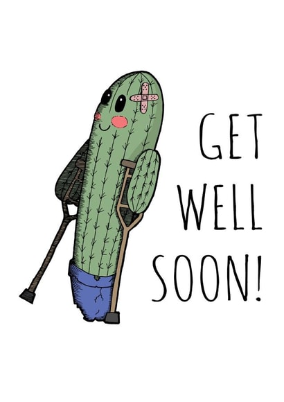 get well soon broken leg Get Well Card 18410 created by Printables Passions