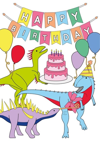Happy Birthday Dinosaur Card created by Dinosaurs Doing Stuff