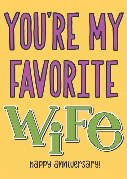 wife my favourite wife Anniversary Card 4613 created by PaperFreckles