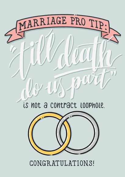 'till death do us part' - Funny wedding tip card created by PaperFreckles