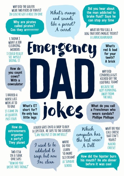 Dad Jokes Birthday Card - Funny - For Dad - Emergency Dad Jokes created by Paper Plane