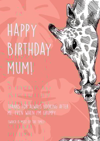 giraffe illustration Birthday Card 18443 created by Lara Hallam