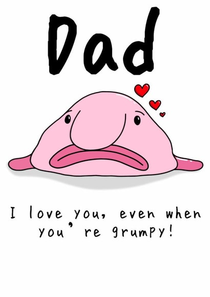 grumpy blobfish Father's Day Card 15029 created by Lauren Osborne