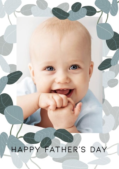 leaves pc Father's Day Personalised Photo Card 18529 created by thortful Designs