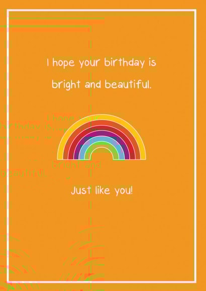 Heartfelt Birthday Card - Bright And Beautiful - Rainbow created by T & Belle Design