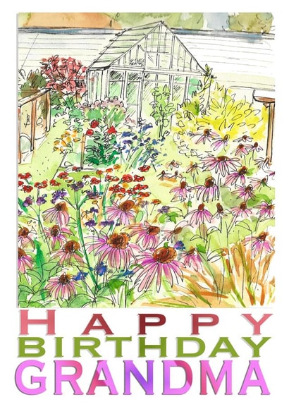 grandma garden Birthday Card 6858 created by Nancy Horton