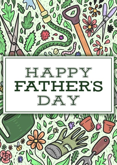 Gardener Father's Day card created by olliebrownillustration
