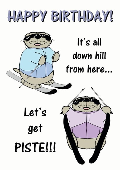 downhill from here Birthday Card 18682 created by Doughty Daredevils