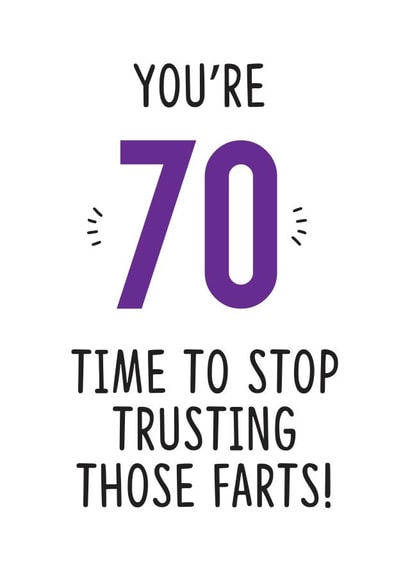 70 70th Birthday Card 16760 created by TeHe Gifts