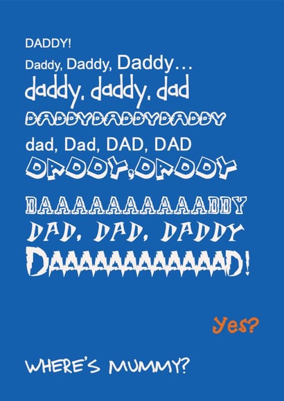 Dad Mummy Father's Day Card 24299 created by Ha! Go on then