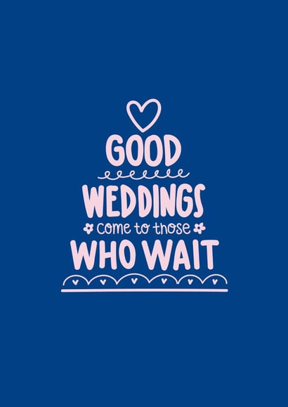 Wedding postponed - Blue with heart created by Squaire