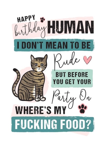 CAT TABBY Birthday Card 15218 created by Mad Philomena