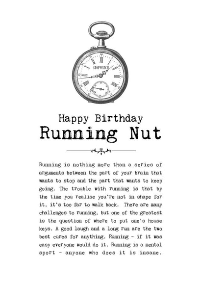 Happy Birthday Running Nut created by Coulson Macleod