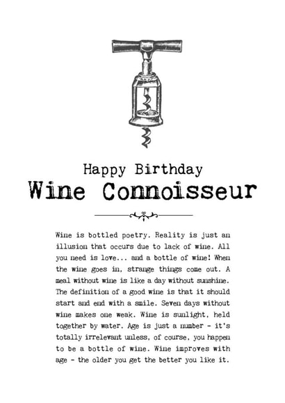 Happy Birthday Wine Connoisseur created by Coulson Macleod