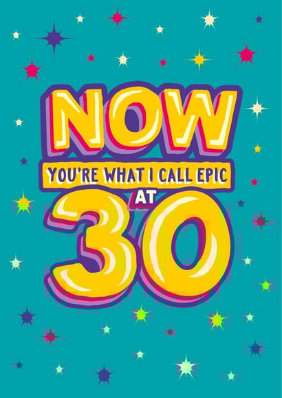 Funny 30th milestone birthday card for him or her. created by The Typecast Gallery