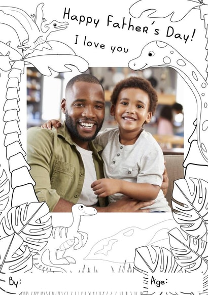 dinosaurs pc Father's Day Personalised Photo Card 18530 created by thortful Designs