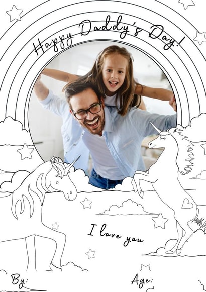 unicorns pc Father's Day Personalised Photo Card 18531 created by thortful Designs