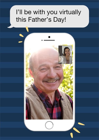 facetime pc Father's Day Personalised Photo Card 43204 created by thortful Designs