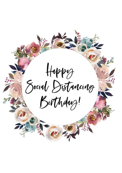 social distancing Birthday Card 41877 created by Little Paperie
