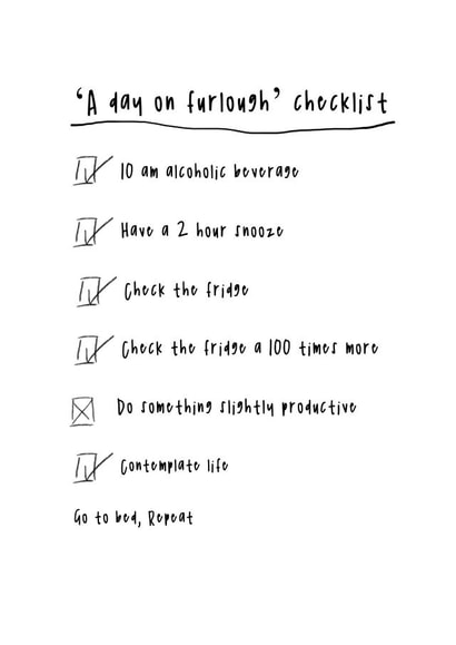 furlough checklist Birthday Card 43471 created by Sophie Guthrie