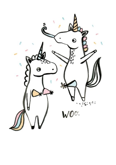 unicorn adult Birthday Card 18248 created by Hotchpotch