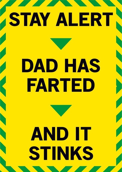 Stay alert Father's Day card created by Dean Morris Cards