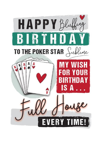 BIRTHDAY POKER Birthday Card 15230 created by Mad Philomena