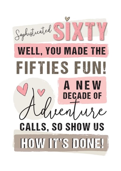 Sophisticated Sixty birthday card created by Mad Philomena