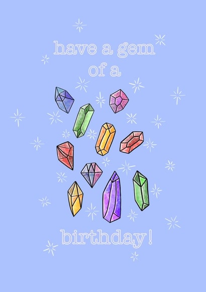 Gem crystal Birthday Card 18725 created by Dizzie Bee UK