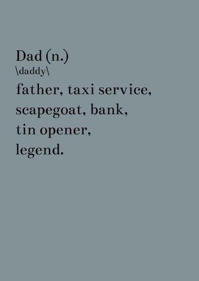 dad definition Father's Day Card 43223 created by Craig Sanders