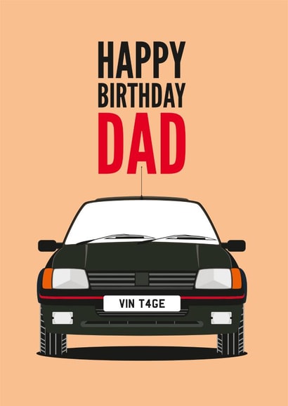 Classic Birthday Card - For Dad - Car created by Diva Doodle Designs