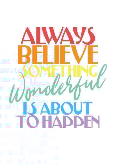 wonderful about to happen Just because Card 6988 created by The Happy Little Print Shop