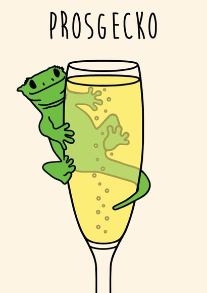 prosecco gecko Congratulations Card 18792 created by Holly Collective