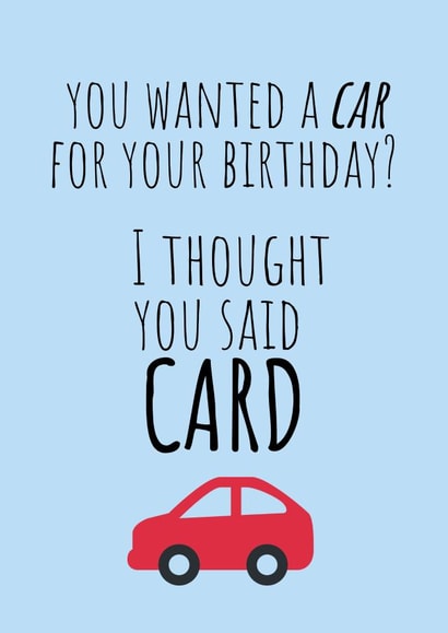 car pun Birthday Card 15285 created by Hardly Appropriate