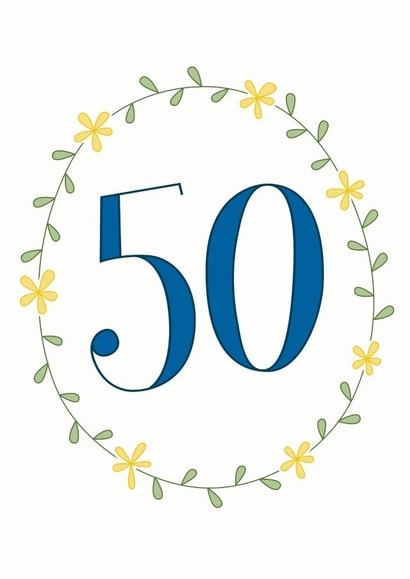 50 fifty Birthday Card 9000 created by Sweetpea Print Design
