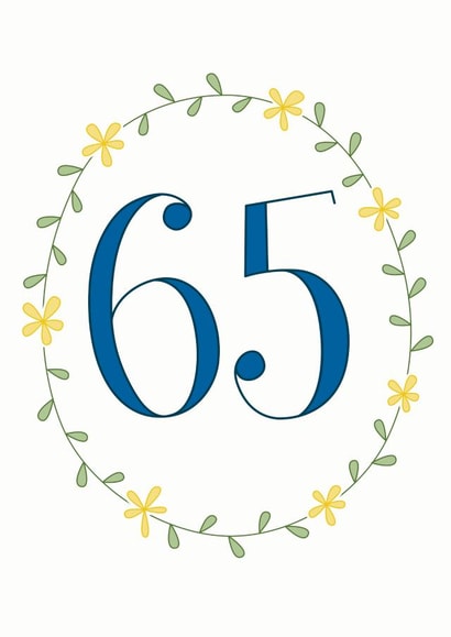 Classic Birthday Card - 65th - Flowers created by Sweetpea Print Design