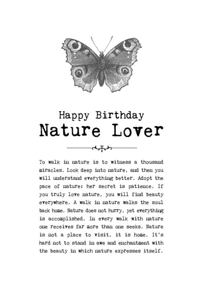 Nature Lover Birthday Card created by Coulson Macleod