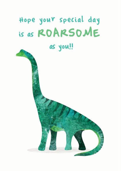 dinosaur roarsome Birthday Card 18676 created by Hidden Tales
