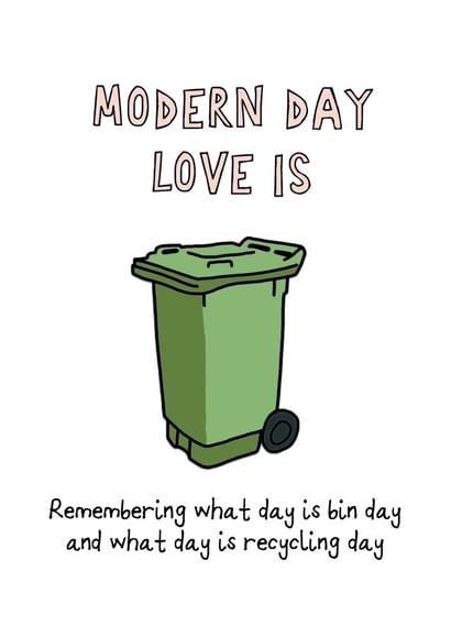 Funny Recycling Bin love card created by No-me illustrations