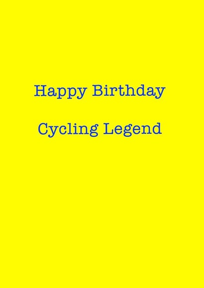cycling cycle Birthday Card 13455 created by Running Cards UK