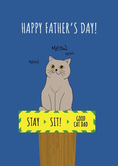 cat stay alert Father's Day Card 40455 created by Fly high art