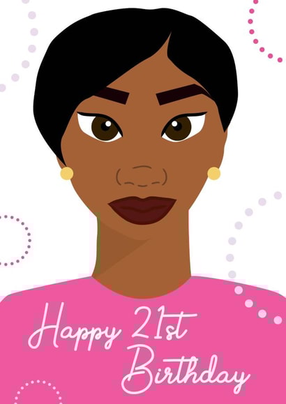 black girl pink Birthday Card 19073 created by Leanne Creative