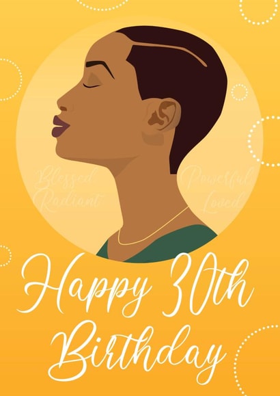 black woman thirty Birthday Card 19075 created by Leanne Creative