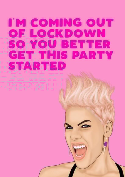 Pink lockdown Birthday Card 30600 created by Filthy Sentiments