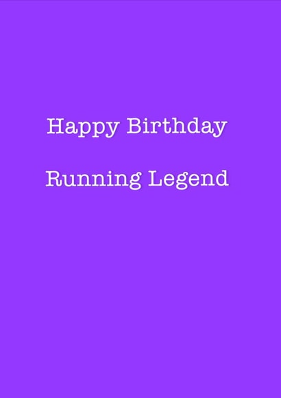 running legend Birthday Card 13456 created by Running Cards UK