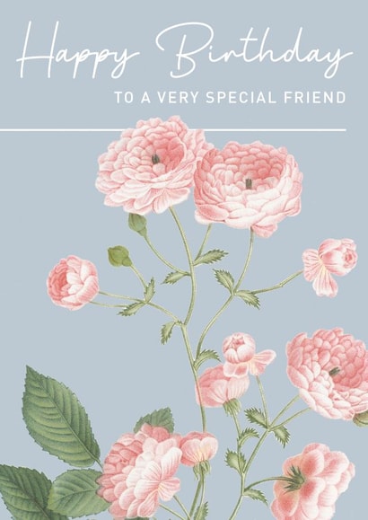 Classic Birthday Card - For Friend - Flowers created by Lucy Ledger