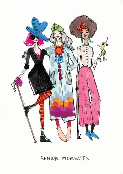 senior moments Birthday Card 19104 created by Miss Magpie Fashion Spy